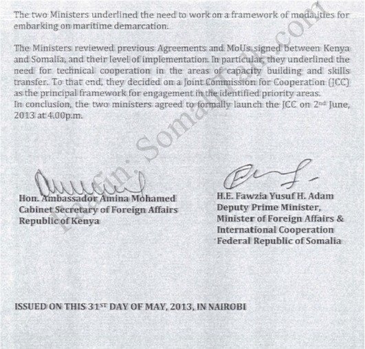 somalia and kenya press release